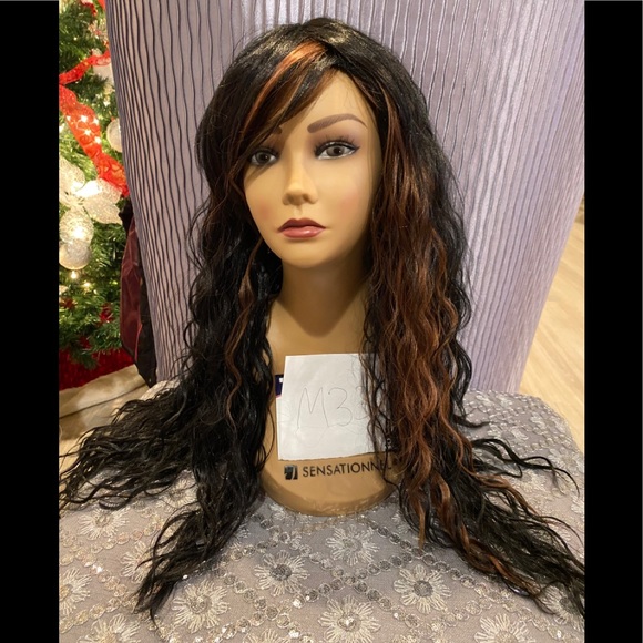 Other - Extra long black curly crimp gel wig
